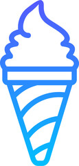 Canvas Print - Digital illustration of a simple ice cream cone symbol design on a white background