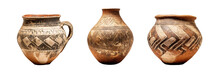 Neolithic Pottery Vessel, Transparent Background, Isolated Image, Generative AI
