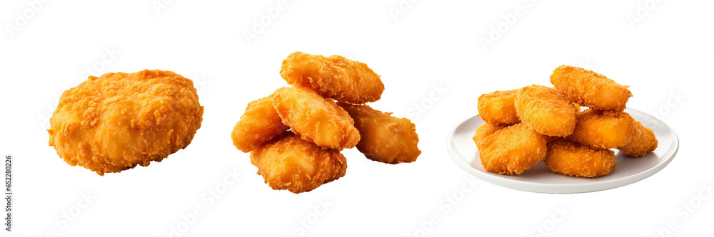 Chicken Nugget, transparent background, isolated image, generative AI