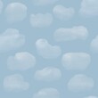 © Katja Slavina - Seamless pattern with clouds, watercolor