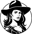 Cowgirl | Minimalist and Simple Silhouette - Vector illustration