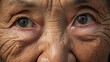 close up of an old woman's face