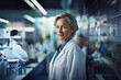 © Kalim - Photo of biotech researcher female in the laboratory
