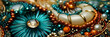 Macro photography showcasing bead embroidery details on diverse textile backgrounds 