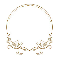 Wall Mural - vector round floral frame with ivy leaves decoration