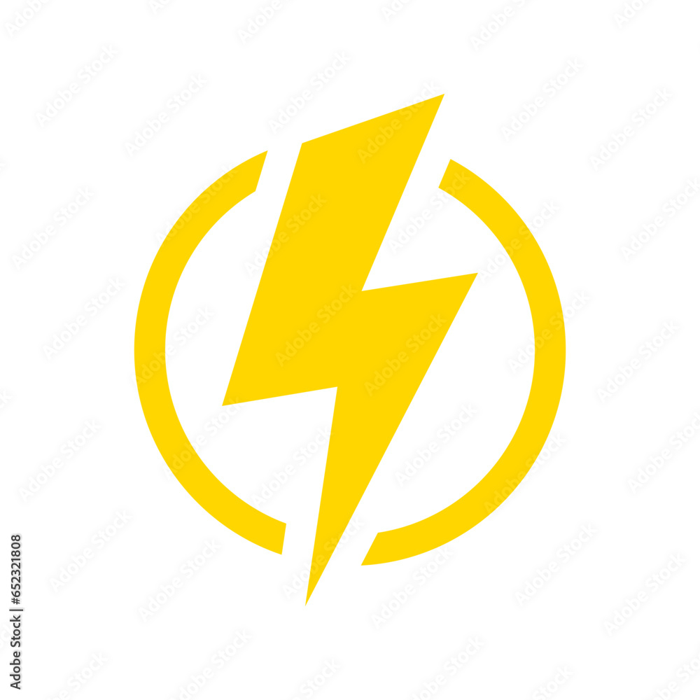 Lightning bolt icon vector in flat style. Thunderbolt, electric sign ...