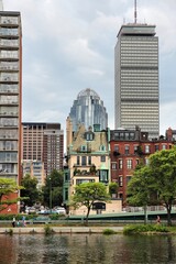 Wall Mural - Back Bay East neighborhood Boston skyline from Charles River Esplanade.