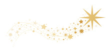Weihnachtliches Sternendekor - Goldender Weihnachtsstern - Sternen Vektor Illustration Isoliert Auf Weissem Hintergrund