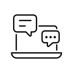 Answer chat conversation, online question icon. Message bubble chatting talking. Chat notification on phone flat screen, person chatting mobile Vector illustration. design