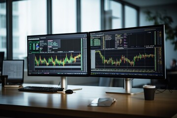 Leinwandbilder - A snapshot of a desktop computer in a creative modern office.