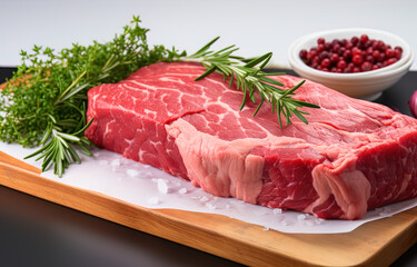 Wall Mural - A perfect raw steak, on a clear background