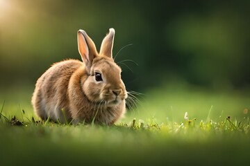 Wall Mural - rabbit in grass