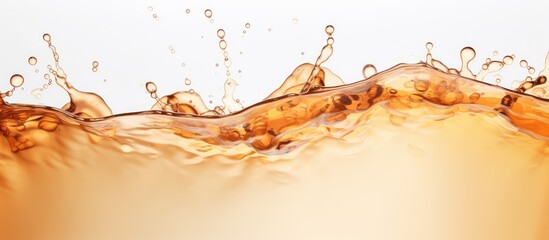 Aufkleber - Liquid splashes with droplets on a isolated pastel background Copy space for design
