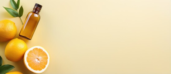 Poster - Copy space with citrus fruit and essential oil bottles