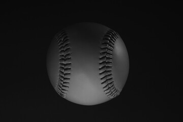 Sticker - Dark baseball in black and white for sprot recreation, tough concept.