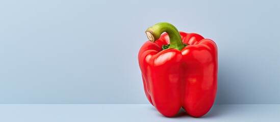 Canvas Print - Red pepper isolated on a isolated pastel background Copy space