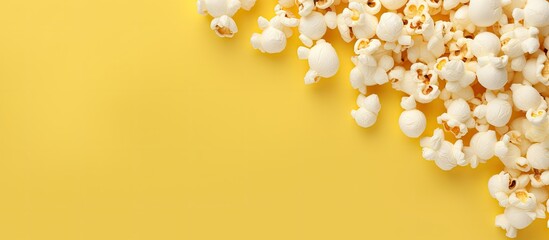 Aufkleber - Colorful popcorn against isolated pastel background Copy space in photography studio