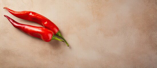 Aufkleber - red jalapeno on isolated pastel background Copy space