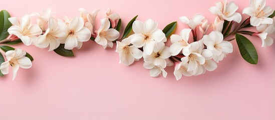 Poster - Japanese frangipani flowers on a isolated pastel background Copy space