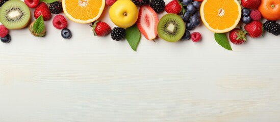 Aufkleber - combination of fruits isolated pastel background Copy space