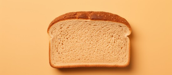 Poster - Top view of whole wheat bread on a isolated pastel background Copy space Image of sliced bread Clipping path included