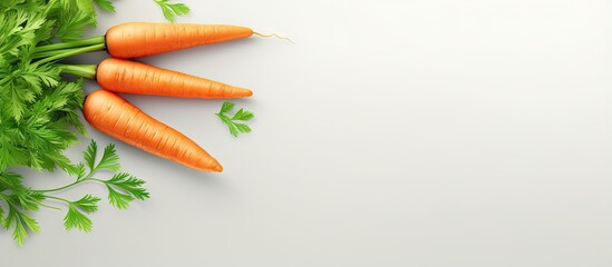 Poster - Carrots on a isolated pastel background Copy space with clipping path