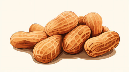 Wall Mural - Hand drawn cartoon peanut illustration
