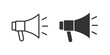 Megaphone - promotion  web icons. Outline  design with editable stroke and black design. Loudspeaker sign. Vector illustration.