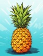 hand drawn cartoon fresh tropical fruit pineapple illustration
