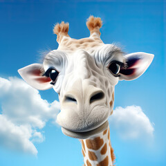 Wall Mural - Head and neck of a giraffe against the sky