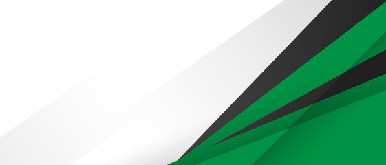 Abstract green black white banner background