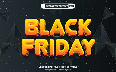 Canvas Print - Black friday editable 3d text effect with black background