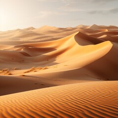  Mysterious desert landscape with sand dunes