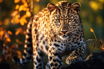 Wall Mural - Amur leopard in its natural habitat