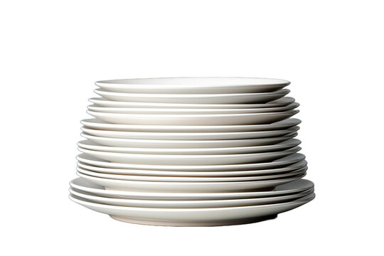 stack of white plates
