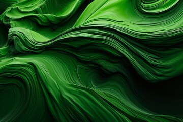 Wall Mural - An abstract green background with wavy lines