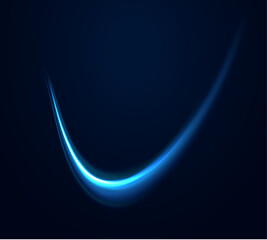 Light blue Twirl. Electric light, light effect. Vector illustration of blue abstract background with blurred magic neon light curved lines. Curve light effect of blue line.