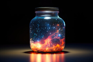 Wall Mural - Glimpse into Infinity: Universe Inside a Jar