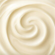 Close up of  a mayonnaise cream swirl. 3d render.