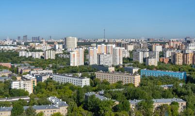 Canvas Print - The city of Moscow from a bird's-eye view