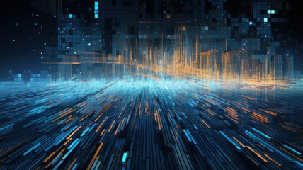 Data Technology Seamless Background, Abstract Digital Network