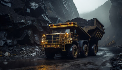 haul truck at coal mining site