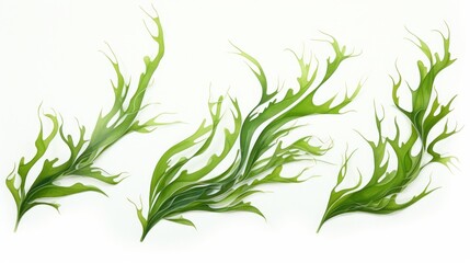 Canvas Print - seaweed set of design elements on white background.