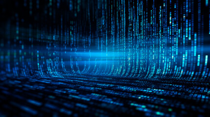 Wall Mural - digital data concept with binary code