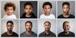 collage of african american racial male portraits of different ages, made with generative AI