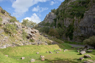 Wall Mural - Rocky terrain along Cheddar Gorge in the Summertime. 