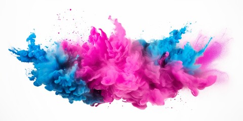 bright paint color powder festival explosion isolated background. industrial print concept background | Generative AI