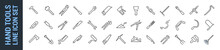 Hand Tool Line Icon Set. Vector Isolated Manual Tools. Collection