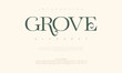 © fourmonths - Grove premium luxury elegant alphabet letters and numbers. Elegant wedding typography classic serif font decorative vintage retro. Creative vector illustration