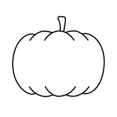 Canvas Print - Vector retro groovy outline pumpkin isolated on white background